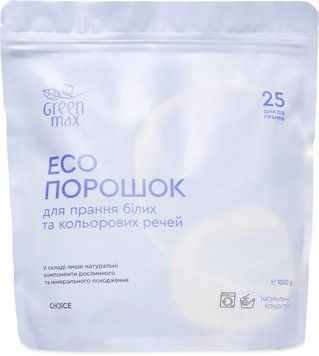 Стиральный порошок Green Max (для белых и цветных), 1 кг 1935 фото